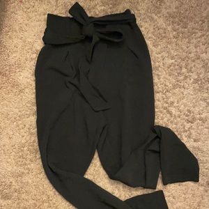 Waist tie blank dress pants